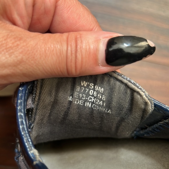 Womens Size 9 Sperry Top Sider Boat Shoe Navy Blue w Glitter - Picture 4 of 5